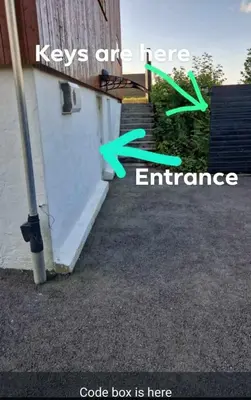 a picture of a house with a gate box is here at Near Bergen City, Apartment 7 min from the airport, free parking in Bergen