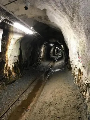 a subway tunnel with train tracks in it at Luxury cabin in the mountains with all facileties in Sønstebø