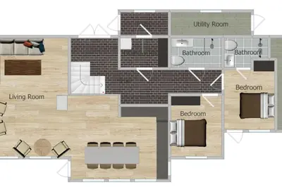 a floor plan of a house at Stor og koselig hytte i Stryn in Stryn