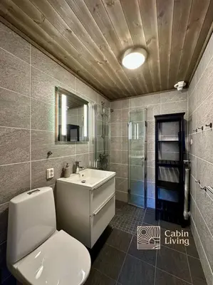 a bathroom with a toilet and a sink and a shower at Sjusjøen ski in out, ski storage, Wifi, grill & fireplace, modern apartment! in Sjusjøen