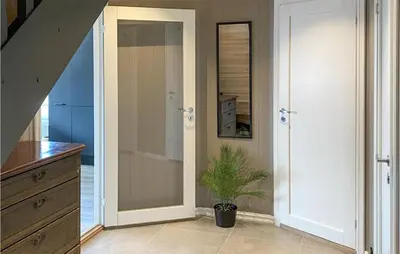 a bathroom with a closet with a mirror and a plant at Nice Home In Rauland With House A Mountain View in Rauland