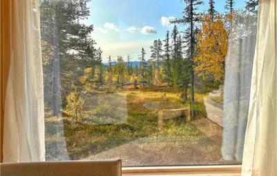 a window with a view of a yard at 3 Bedroom Amazing Home In Tuddal in Tuddal