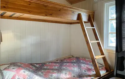 a bedroom with a bunk bed with a ladder at 3 Bedroom Awesome Home In Bjorli in Bjorli
