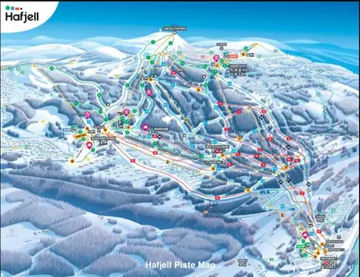 a map of a ski resort in the snow at Hafjell Alpinlandsby Apt 88 in Hafjell