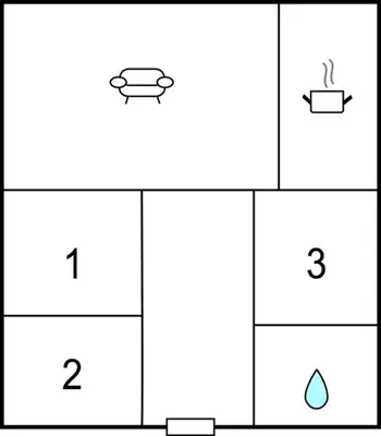 an illustration of a box of squares with the number and a drop at Nice Home In Eikelandsosen With Sauna in Eikelandsosen