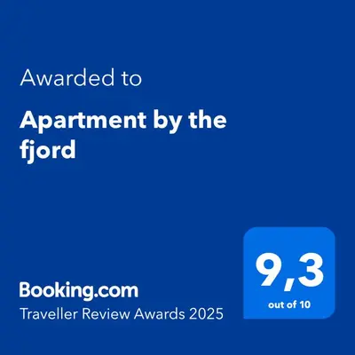 a screenshot of a phone with the text awarded to appointment by theford at Apartment by the fjord in Storekra