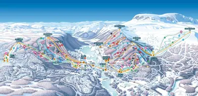 a map of a ski resort in the mountains at Stugu - Koselig hytte med sentral beliggenhet in Åker