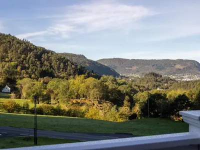 a view of the mountains from the balcony of a house at Chalet Heggland Huset by Interhome in Heggland