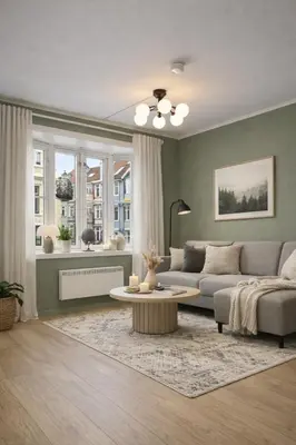 a living room with a couch and a table at Modern apartment in the heart of Bergen in Bergen