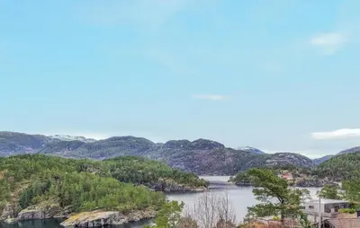 a view of a river with mountains in the background at Nice Home In Jelsa With Kitchen in Jelsa