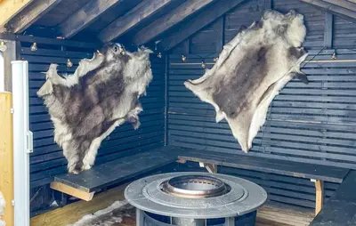 a room with two fish heads on the wall at Stunning Home In Eggedal With Wifi in Eggedal