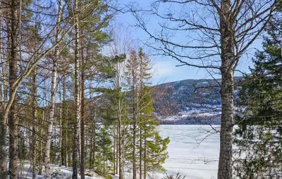 a view of a body of water through a group of trees at Awesome Home In Noresund With Wifi in Noresund