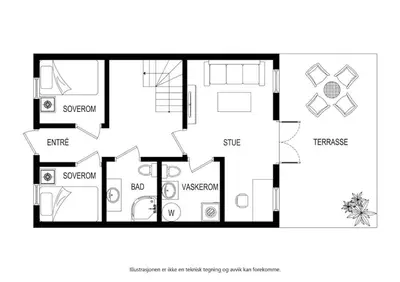 a floor plan of a house at Rorbu i Gilsvågen - Egen Brygge - Båtutleie in Blænes