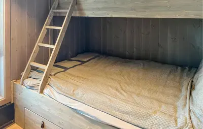 a bunk bed with a ladder in a room at Pet Friendly Home In Gålå With Kitchen in Gålå