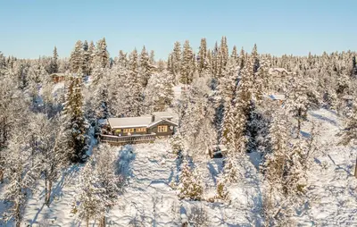an aerial view of a house in the snow at 3 Bedroom Amazing Home In Gol in Gol