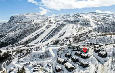 an aerial view of a snow covered mountain at Lovely Apartment In Hemsedal With Sauna in Hemsedal