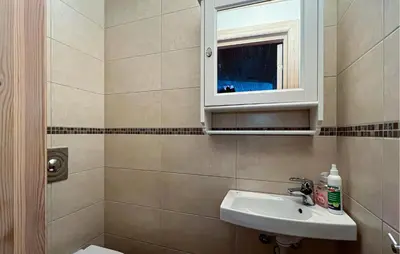 a bathroom with a sink and a mirror at Gorgeous Home In Venabygd With Sauna in Venabygd