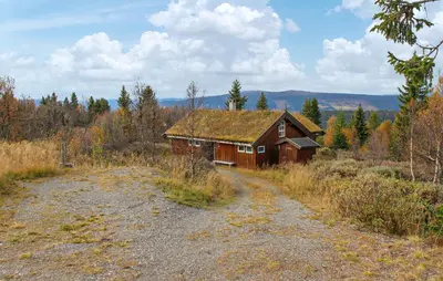 a house with a grass roof in a field at Gorgeous Home In Venabygd With Sauna in Venabygd