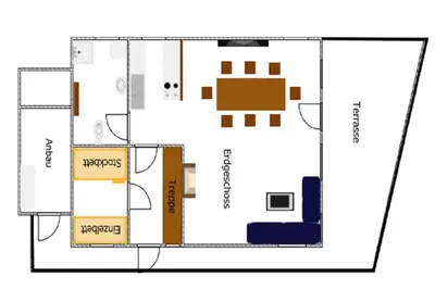 a floor plan of a house at Fjordhytte-6 direkt am Maurangerfjord, einem Seitenarm des Hardangerfjords in Sundal