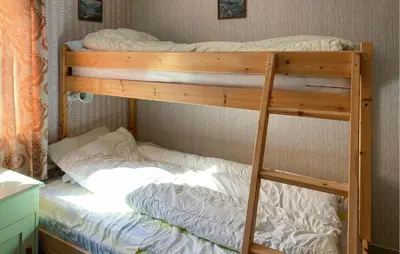 a bunk bed with a ladder on the bottom bunk at 4 Bedroom Gorgeous Home In Valldal in Valldal