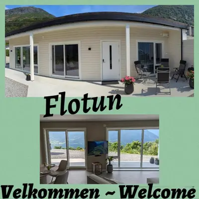 abefore and after picture of a home with a front porch and aterior view at Flotun in Stryn