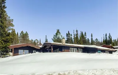 a house with snow in front of it at 4 Bedroom Awesome Home In Engerdal in Nymoen