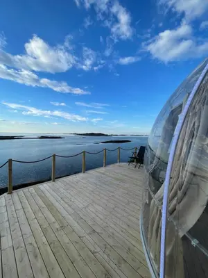a deck with a glass dome on top of a boat at Atlantic Dome in Skotten