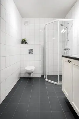 a white bathroom with a toilet and a shower at Gaustatoppen View Apartment in Gaustablikk