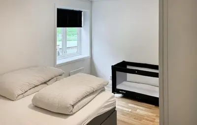 a bedroom with two beds and a window at Stunning Apartment In Tyinkrysset in Tyinkrysset