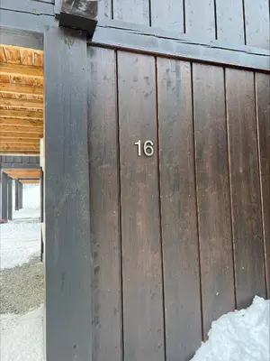 a metal fence with the number on it at Ullsheim Grendehytte in Beitostøl