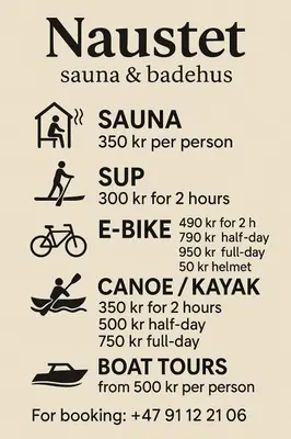 a poster for a beach resort with a list of names at Stryn Golden Resort - Panorama I in Stryn