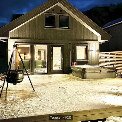 Fjellhytte med ski inn-ut
