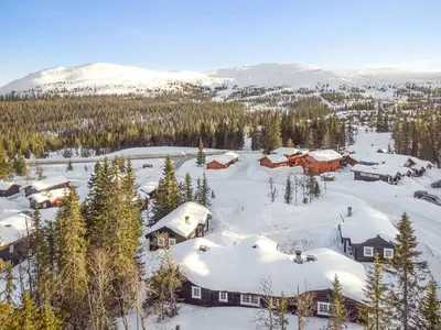 an aerial view of a resort in the snow at Trysilfjellet Nord 356 C in Trysil