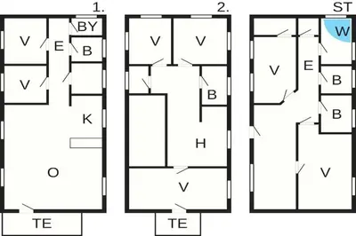 a block diagram of a building with different prefixes at 15 person holiday home in Flatanger-By Traum in Straum