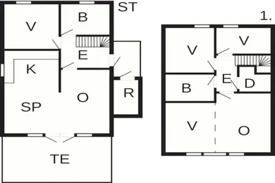 two drawings of aominiumominium at 6 person holiday home in Gursken-By Traum in Larsnes