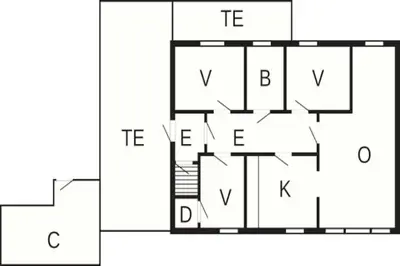 a floor plan of a house at 6 person holiday home in Halsanaustan in Korsnes