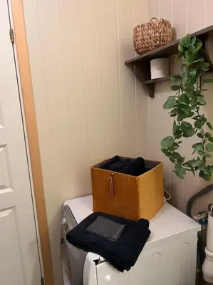 a toilet with a box on top of it at Cozy apartement near Besseggen with a nice outdoor area! in Randsverk