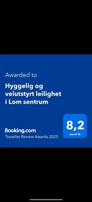 a screenshot of a cell phone with a blue screen at Hyggelig og velutstyrt leilighet i Lom sentrum in Lom