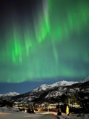 an image of the northern lights in the sky at Eksklusiv hytte ved Fyri Resort - Utsikt in Hemsedal