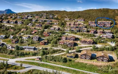 an aerial view of a subdivision of houses at Steps From The Slopes With Stunning Views! in Beitostøl