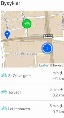 a screenshot of a cell phone with a map at Koselig studioleilighet i sentrum in Trondheim