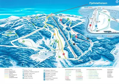 a map of a ski resort at Naturopplevelser året rundt i Valdres Ski in out Panoramautsikt in Aurdal