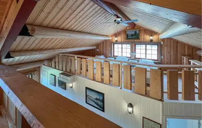 an overhead view of a loft in a log cabin at 4 Bedroom Gorgeous Home In Bagn in Bagn