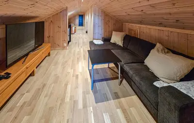 a living room with a couch and a television at Gorgeous Home In Gol With Sauna in Gol