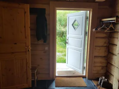 an open door in a room with an open door sidx sidx at Coazy cabin with sauna in Trysil