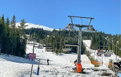 a ski lift on a snow covered ski slope at Stunning Home In Trysil With Sauna in Trysil