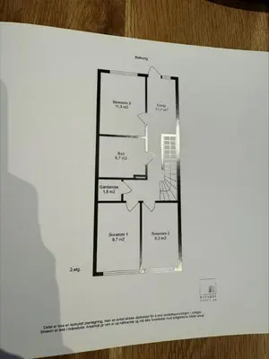 a diagram of a floor plan on a piece of paper at Skyttarbakken 57 in Heimdal