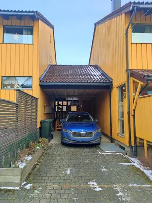 a car is parked inside of a garage at Teglverket in Trondheim