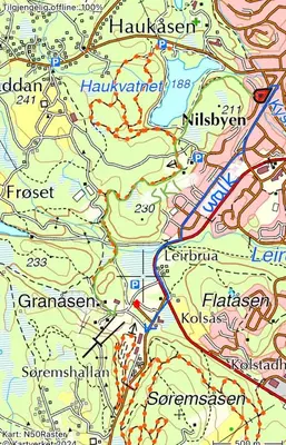 a close up of a map at Bright and nice apartment in Trondheim