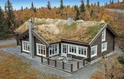 an image of a house with a grass roof at Amazing Home In Gålå With Sauna in Gålå